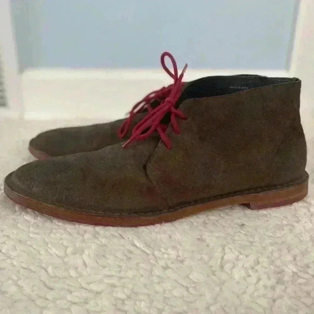 Cole Haan Paul Chukka Boots Shoes‎ Mens Size 13 Brown Distressed Suede Lace Up